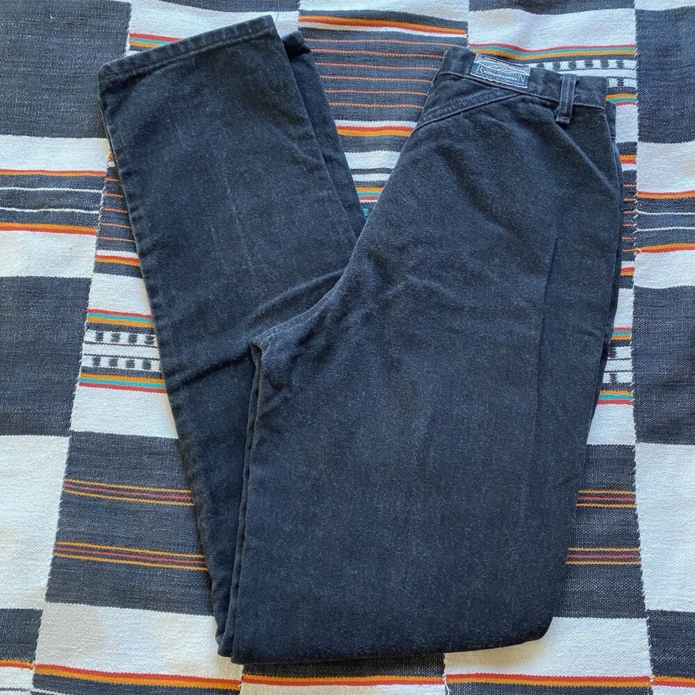 Vintage Wrangler High Rise Bareback Black Jeans. Size 26/34. Western Wear. USA.